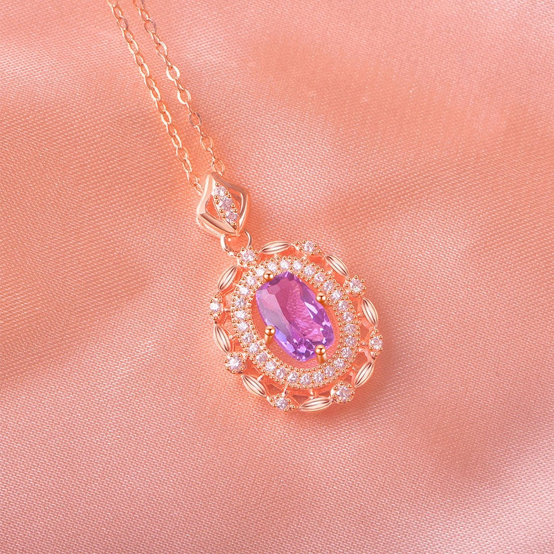 Collier en cristal naturel « Lavender Glow »