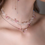 Collier en quartz clair, ras-du-cou superposé, favorisant la chance