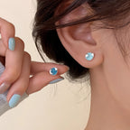 Asymmetric Day and Night Oil Painting S999 Earrings - Passion and Calm