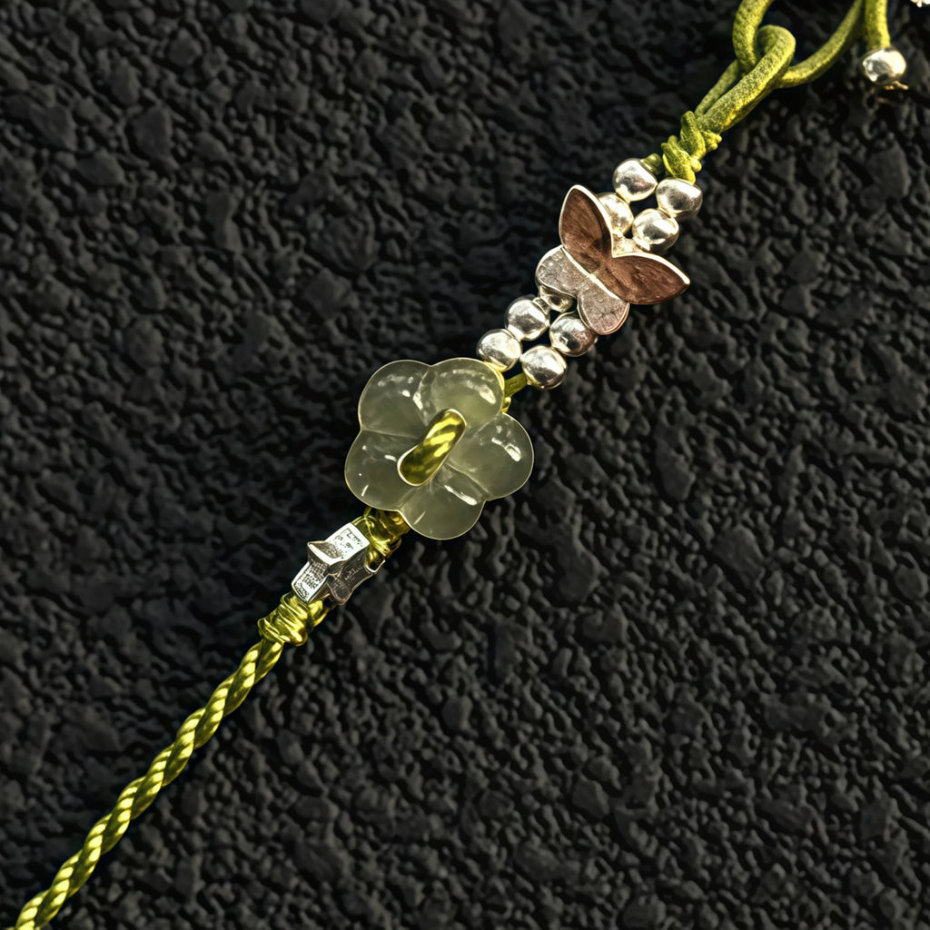Bracelet tressé floral fait main