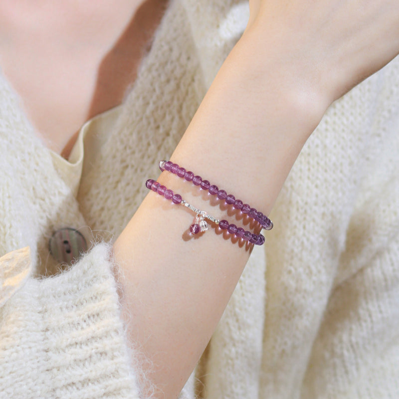 Natural Amethyst Lily of the Valley Bracelet – Open Wisdom, Attract Benefactors