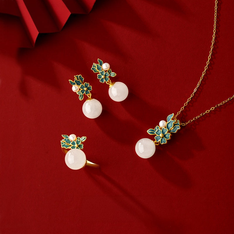 Collier Sakura en jade Hetian