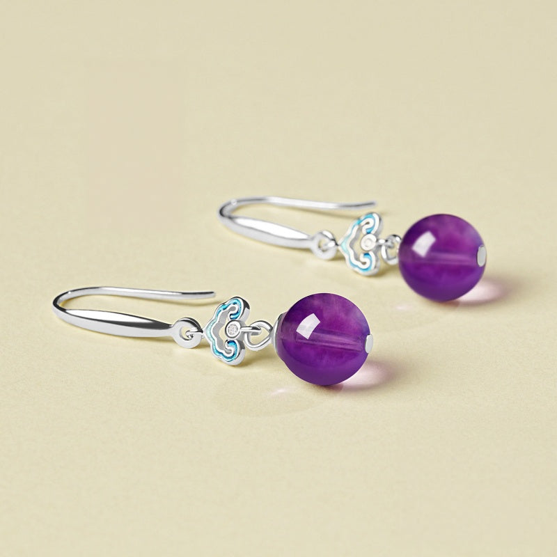 Natural Amethyst Crystal Earrings - Boosts Spiritual Awareness