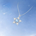 Sparkling Blue Star Snowflake Necklace - Embrace Clarity and Hope