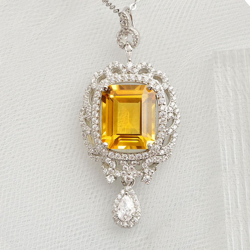 Golden Harvest Natural Citrine Necklace - Career Success and Noble Support