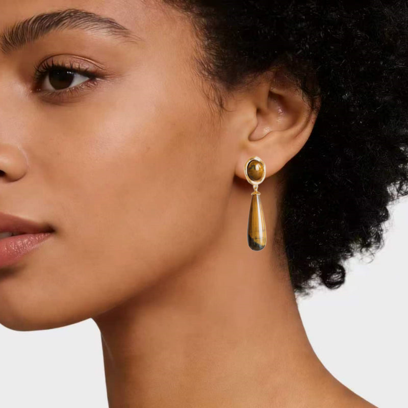 Vanguard Natural Tiger Eye Earrings