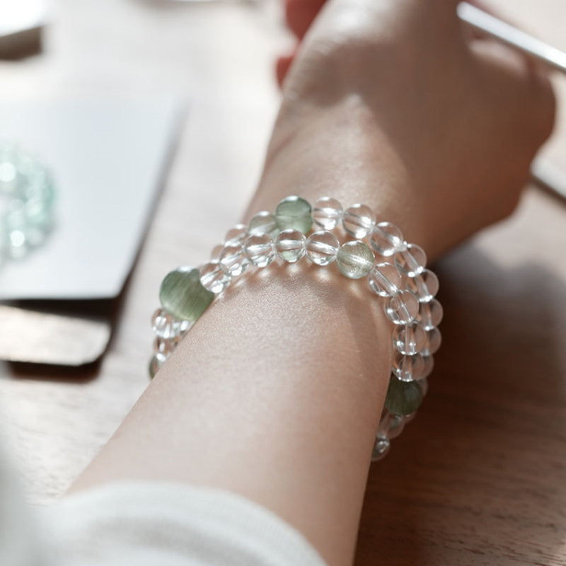 Natural Crystal Energy Bracelet — Choose Metal/Wood/Water/Fire/Earth, Smooth Days Ahead