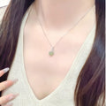 Elegant Hetian Jade Bead Silver Necklace - Calm & Protection