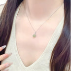 Elegant Hetian Jade Bead Silver Necklace - Calm & Protection