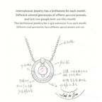 60th Birthday Necklace - Six Rings for Six Decades Sterling Silver Birthstone Gift
