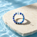 Aquamarine & Lapis Lazuli Ring - Clears Muddled Thoughts