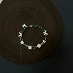 Hand Braided Silver Lotus Butterfly Bracelet - Purity & Freedom