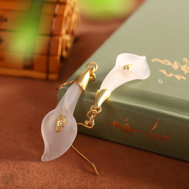 Boucles d'oreilles en quartz clair Clarté Volubilis