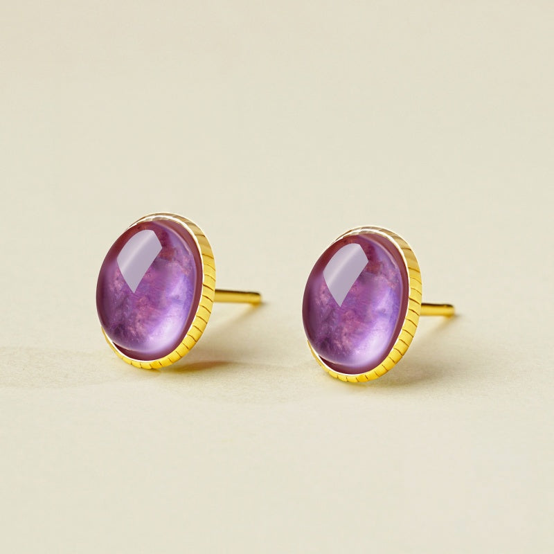 Natural Amethyst Protection Earrings - Guards Restful Sleep