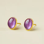 Boucles d'oreilles de protection apaisantes en améthyste naturelle