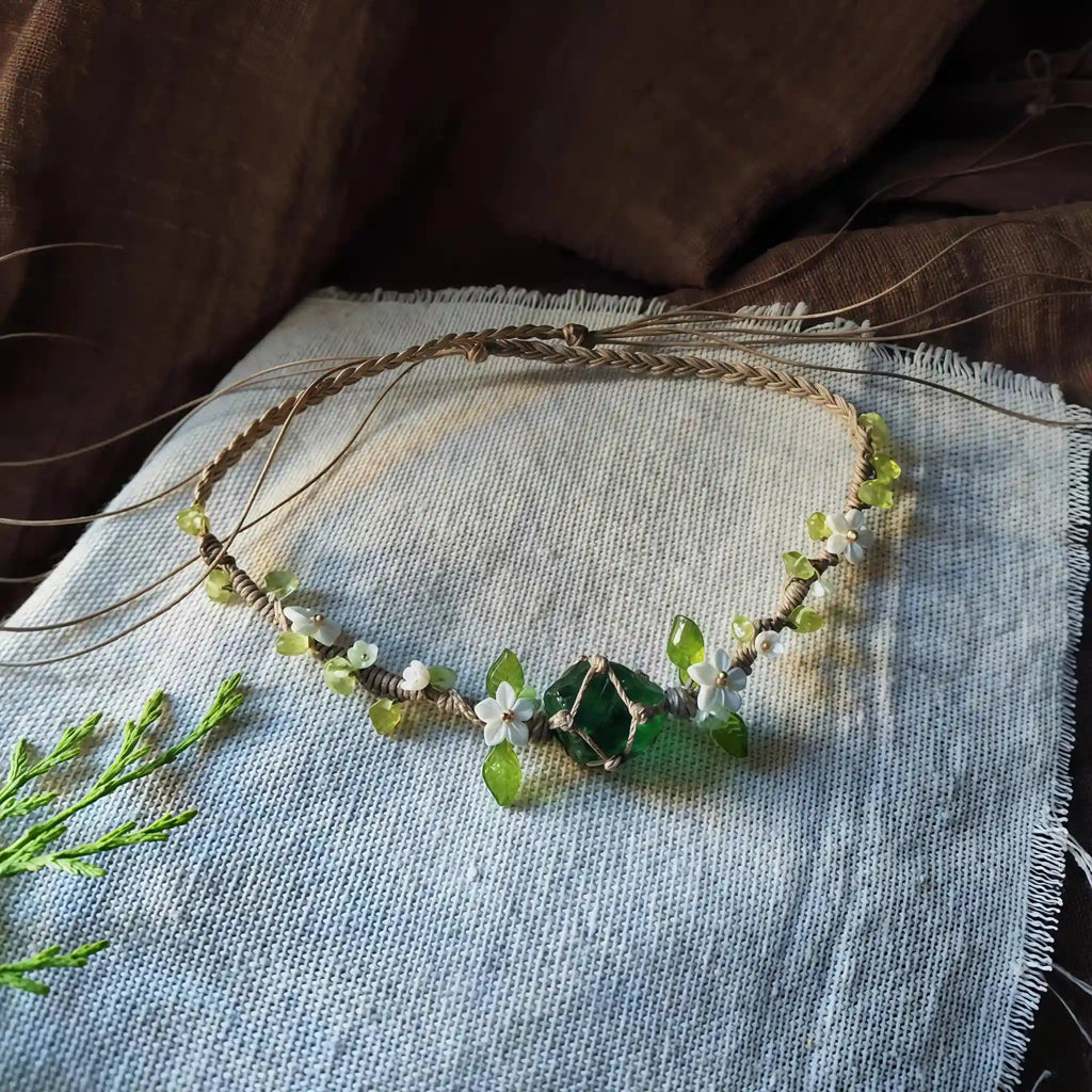 Peridot Botanical Handmade Bracelet - Healing & Renewal