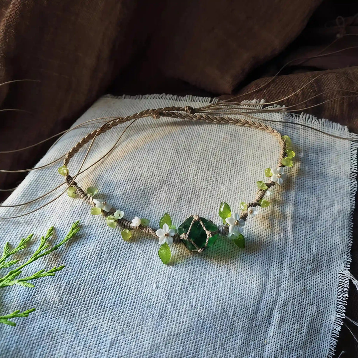 Peridot Botanical Handmade Bracelet - Healing & Renewal