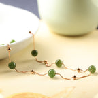 Star‑Scattered Hetian Jade Necklace & Bracelet Set