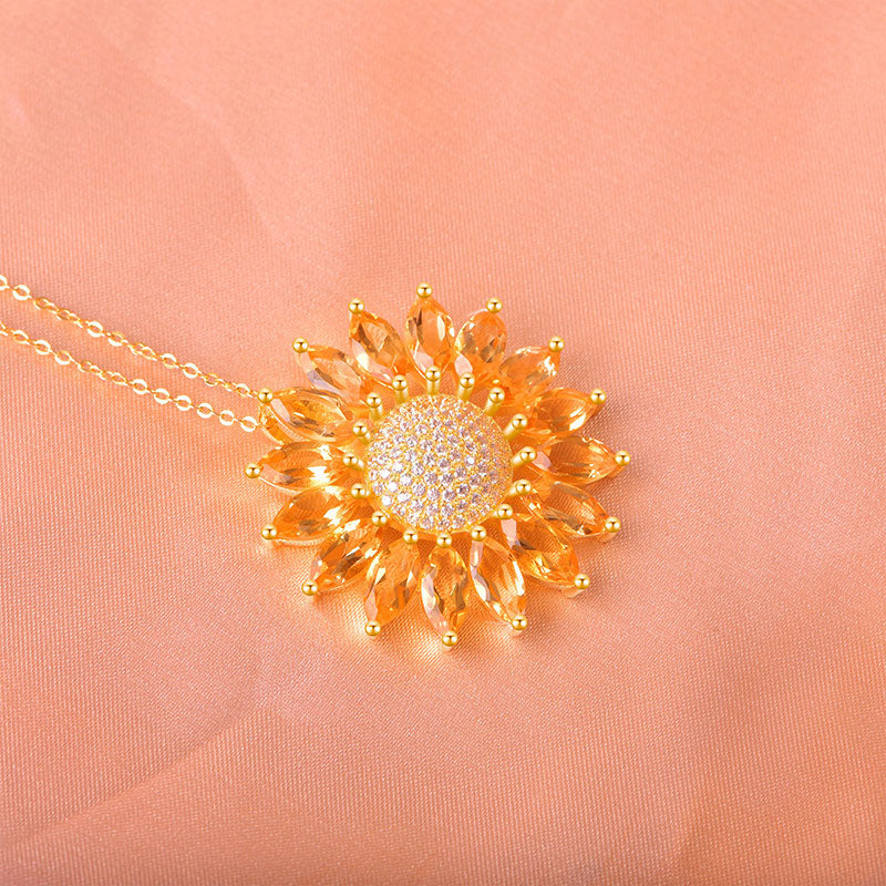 The Smile of Sunflower Natural Citrine Necklace - Abundance & Prosperity