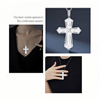 Divine Blessing Natural Clear Crystal Cross Necklace - The Master Healer Crystal