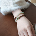 Natural Hetian Jade & Sandalwood Bracelet– Ground Spirit, Purify Aura, Attract Peace