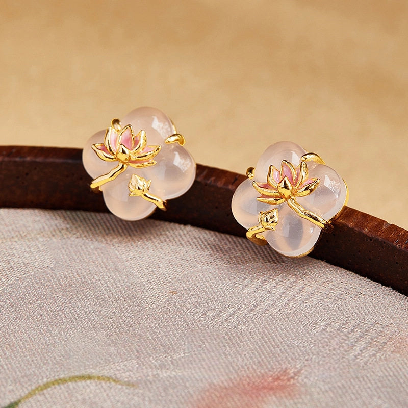 Boucles d'oreilles en cristal naturel Lotus Era