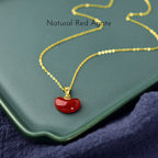 Natural Hetian Jade Ruyi Ingot Necklace - Peace & Fortune