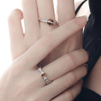 Natural Tiger Eye Stone Ring, Small Universe Saturn Open Ring