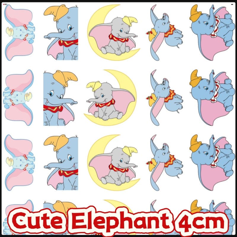 Cute Elephant 4cm Acrylic Charms for DIY match game-open in live