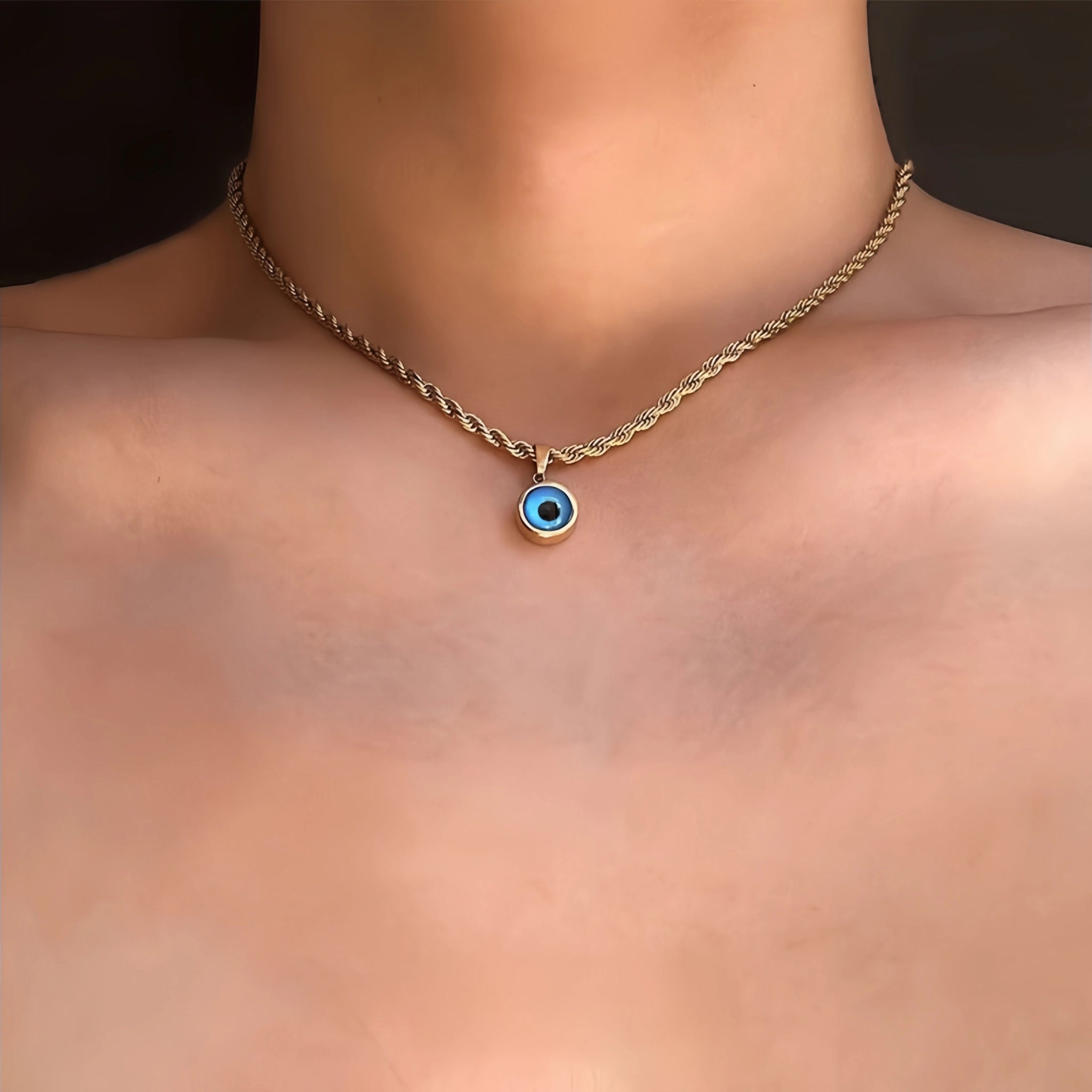 Evil Eye Sterling Silver Necklace - classic protective talisman