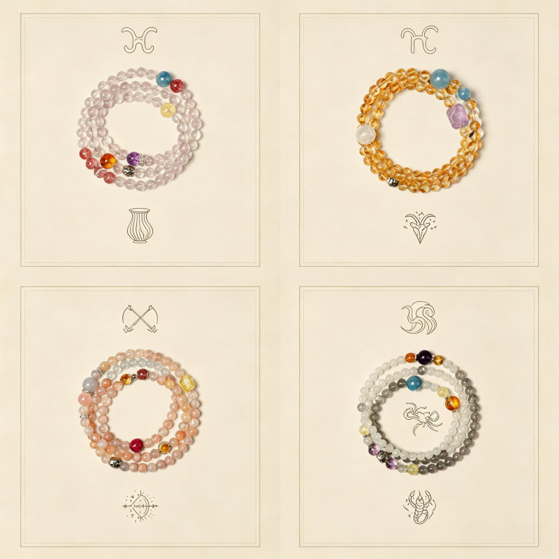 Constellation Natural Crystal Bracelet, Best Personal Gift to Friends