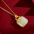 Hetian Jade Sugar Cube Necklace - Sugar Cube Charm for Sweet Blessings