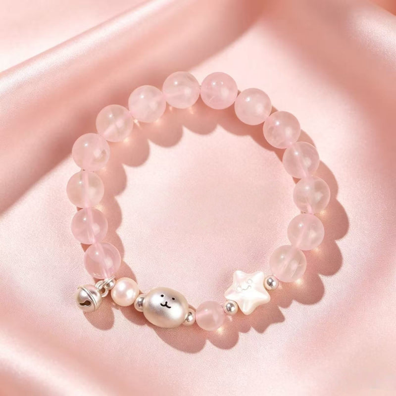 Rose Bear Natural Crystal Bracelet