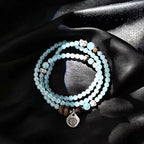 Natural Aquamarine Agarwood Bracelet – Calm Mind, Speak Truth, Attract Good Fortune