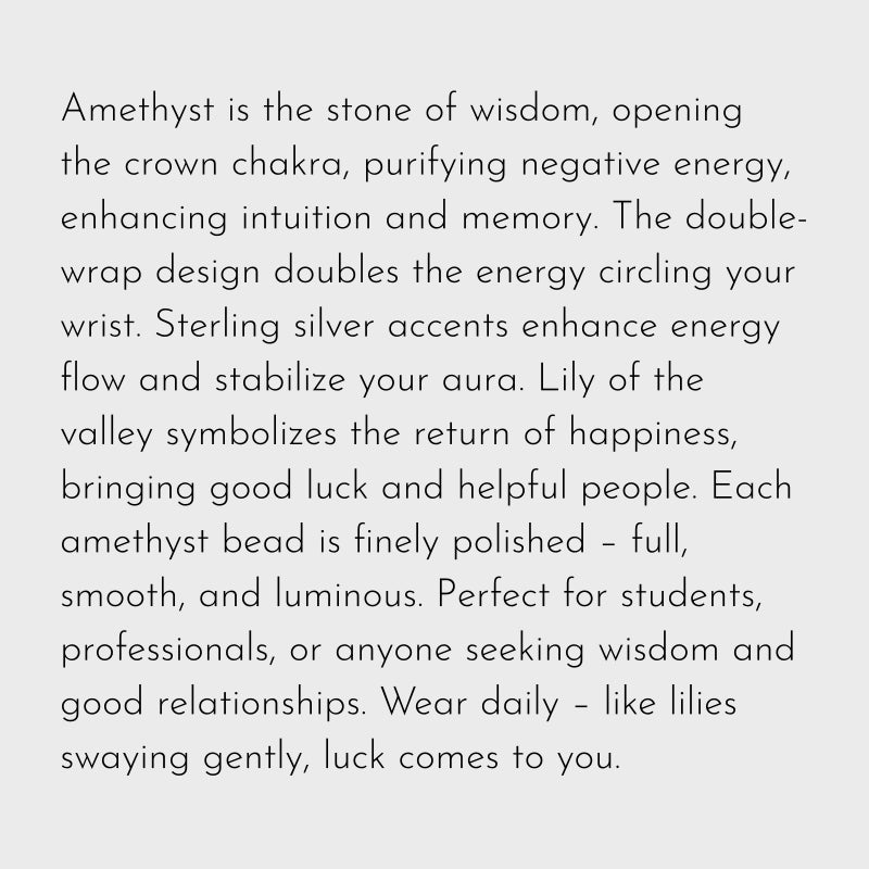 Natural Amethyst Lily of the Valley Bracelet – Open Wisdom, Attract Benefactors