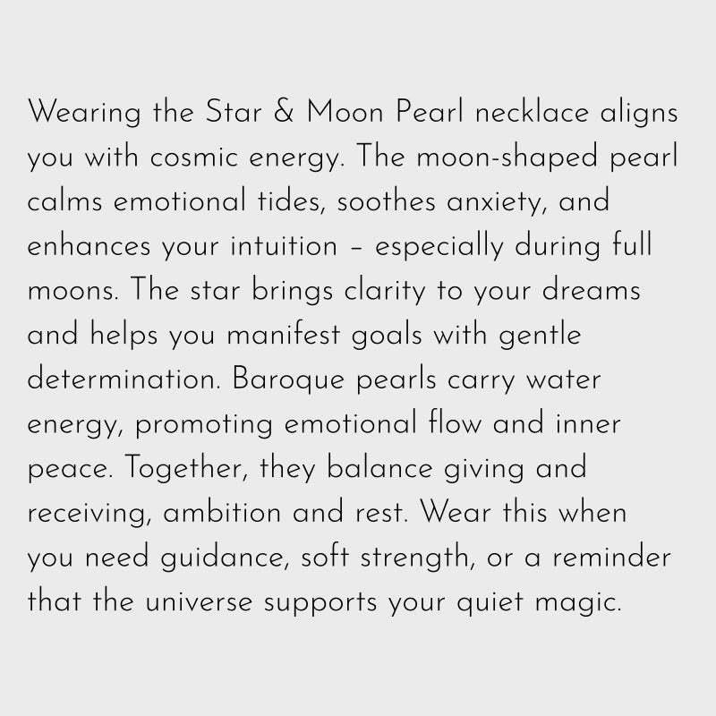 Natural Freshwater Baroque Pearl Moon&Star Necklace - Dream Big, Stay Soft