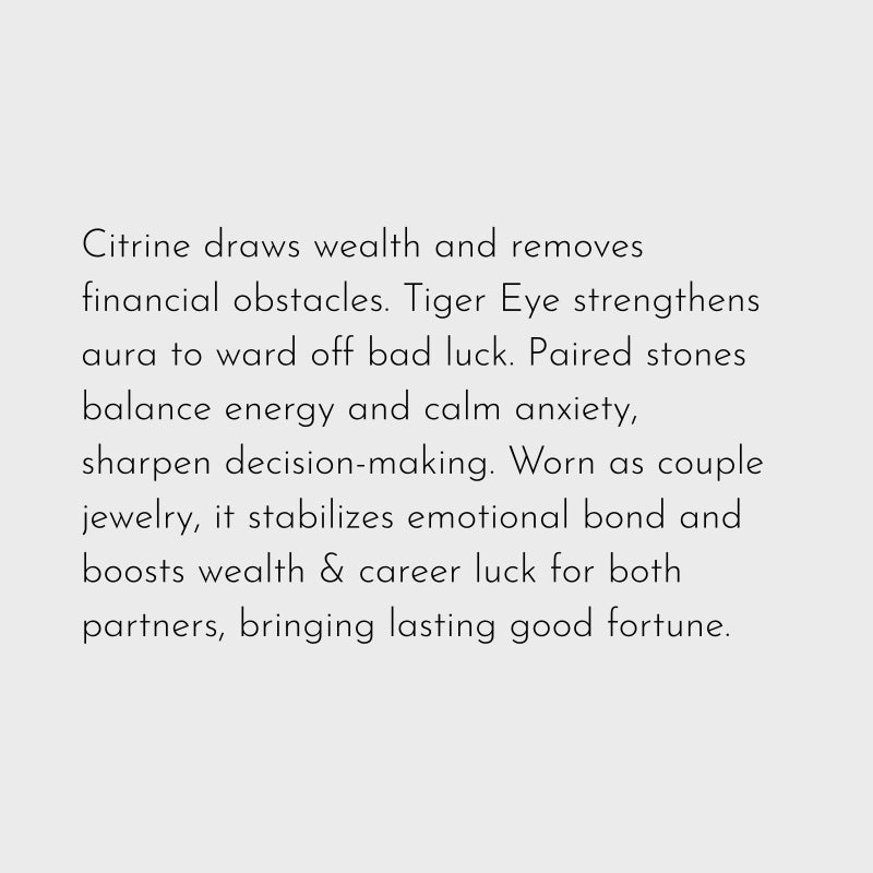 Natural Citrine & Tiger Eye Bracelet - Attracts Wealth & Transforms Luck