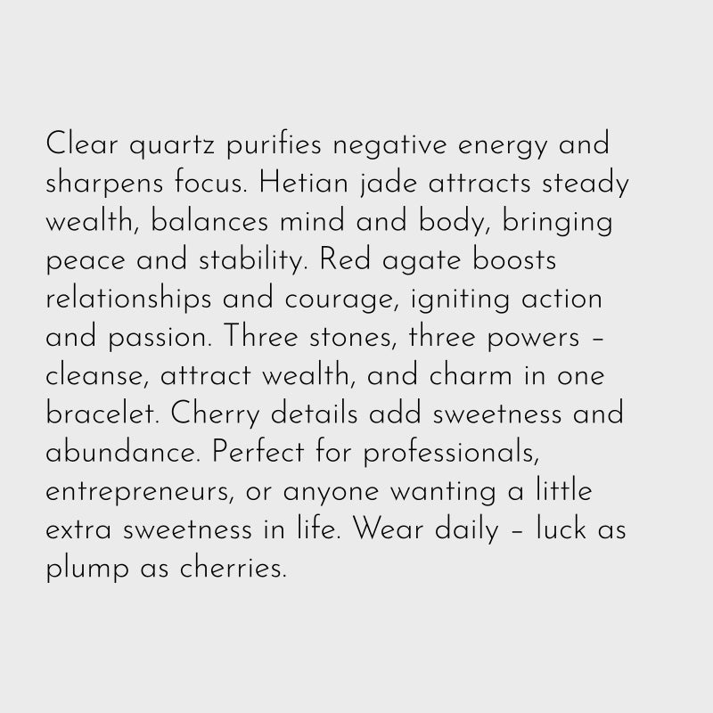Cherry Clear Quartz Bracelet – Purify, Attract Wealth, Boost Relationships