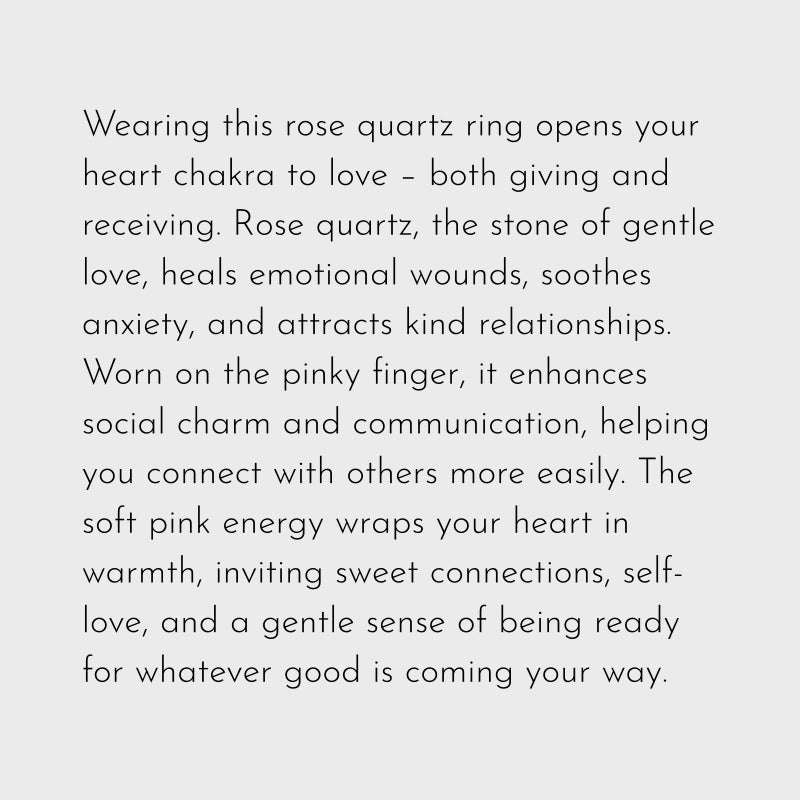Rose Quartz Ring – Open Heart, Attract Love, Bloom Like Spring