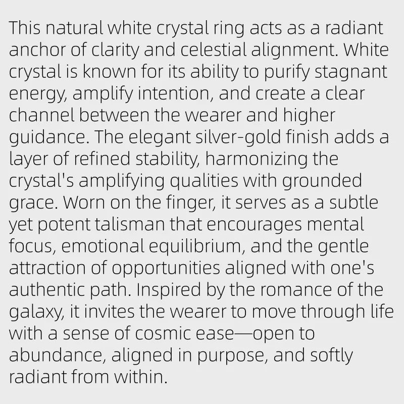Natural Clear Crystal Ring – Clarity, Balance & Good Fortune