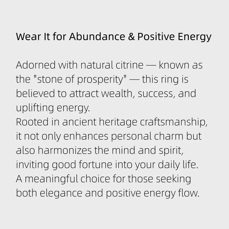 Golden Fortune Energy Natural Citrine Ring