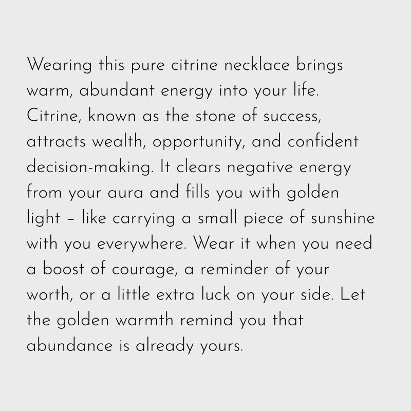 Pure Citrine Necklace– Attract Wealth, Boost Confidence, Absorb Sunshine