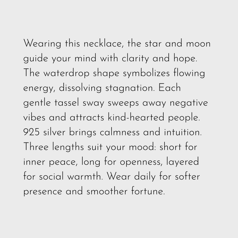 Star & Moon Blessing Necklace/Earrings - Stars Guide Your Path, Waterdrop Holds Spiritual Energy