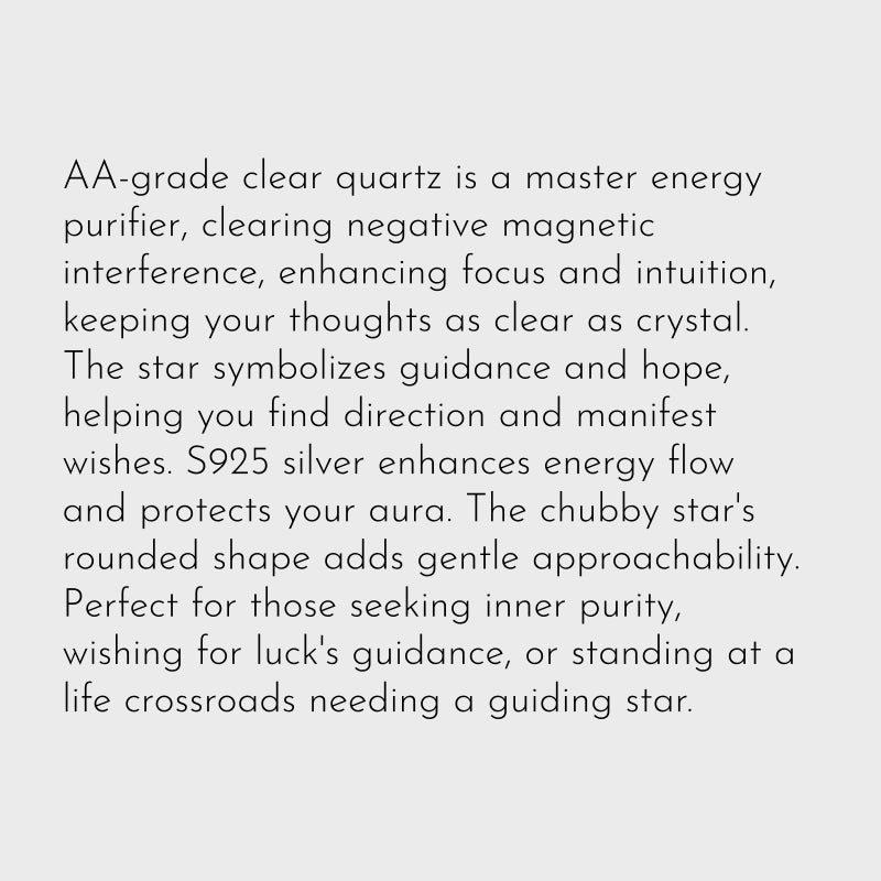 AA Clear Quartz Chubby Star Necklace – Purify Aura, Manifest Wishes