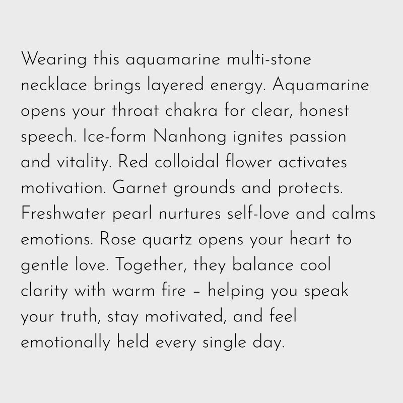 Aquamarine & Multi-Stones Necklace– Calm Mind, Open Heart, Attract Balance