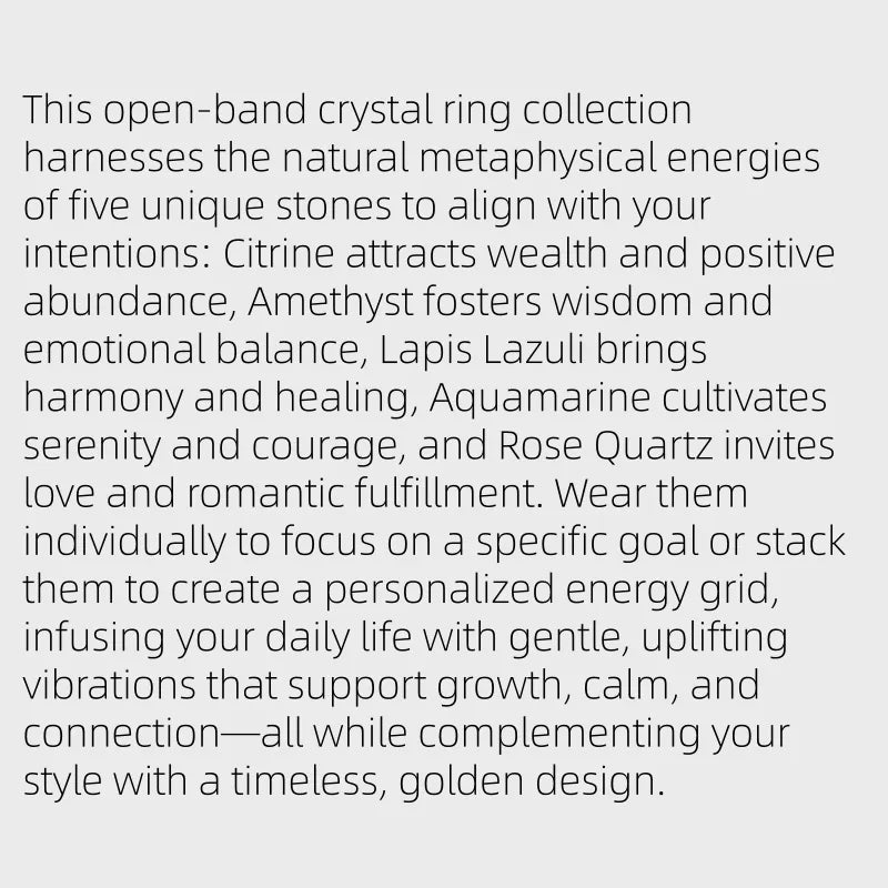 Natutal Crystal Open Lucky Ring Wealth-attracting
