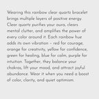 Rainbow Clear Quartz Bracelet – Purify Aura, Amplify Joy, Attract Abundance