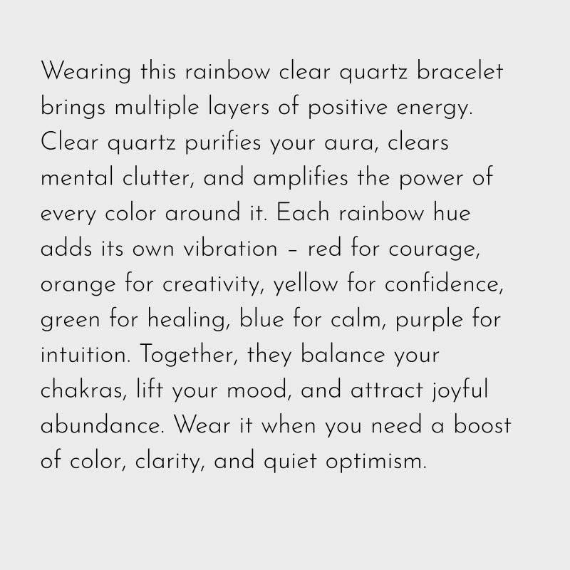 Rainbow Clear Quartz Bracelet – Purify Aura, Amplify Joy, Attract Abundance