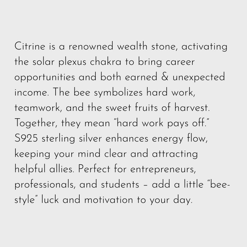 Delicate Bee Citrine Necklace – Wealth Attraction & Sweet Career