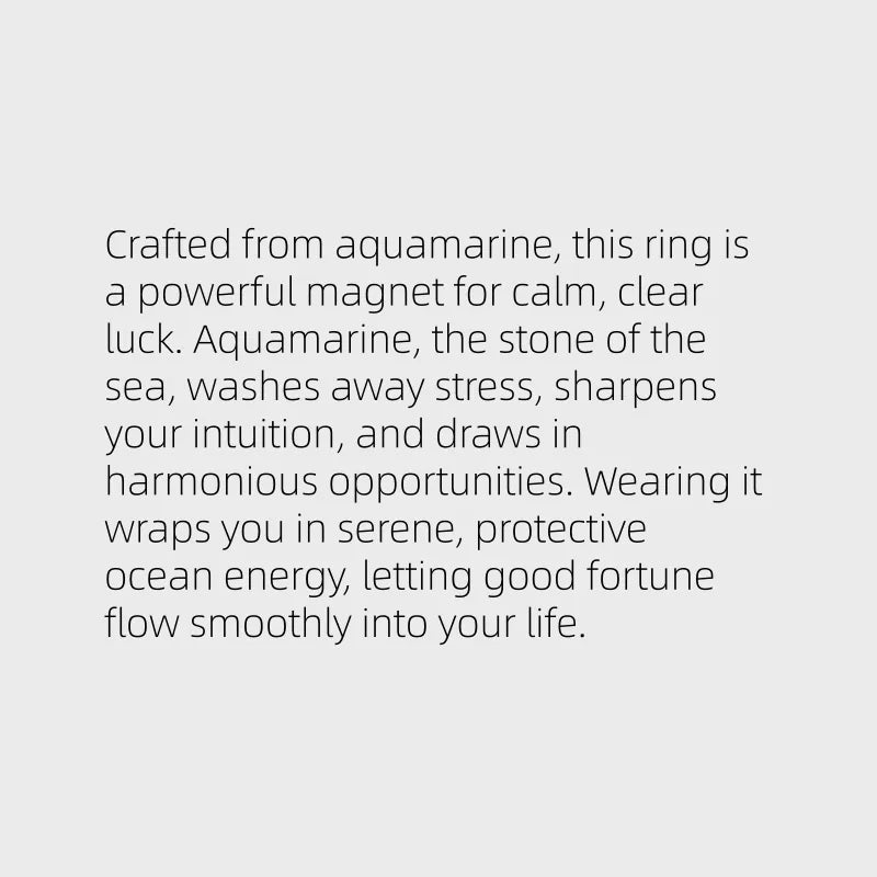 Peace Confidence Aquamarine Ring